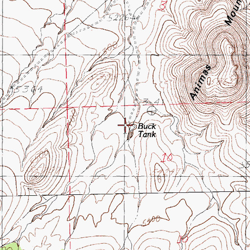 Topographic Map of Buck Tank, NM