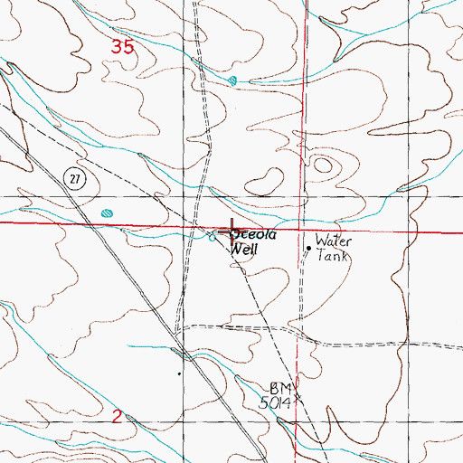 Topographic Map of Oceola Well, NM