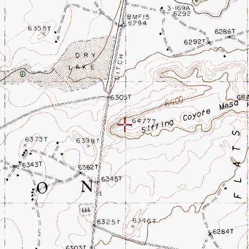 Topographic Map of Sitting Coyote Mesa, NM