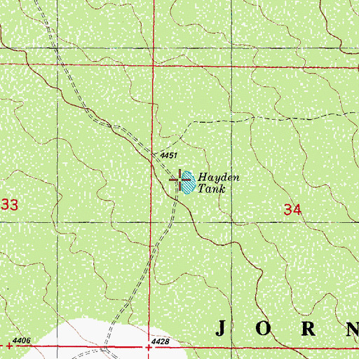 Topographic Map of Hayden Tank, NM