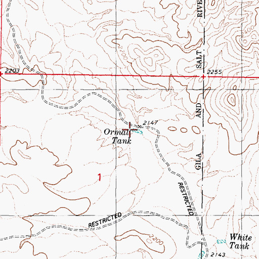 Topographic Map of Ormall Tank, AZ