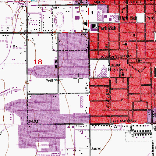Topographic Map of Abo Shopping Center, NM