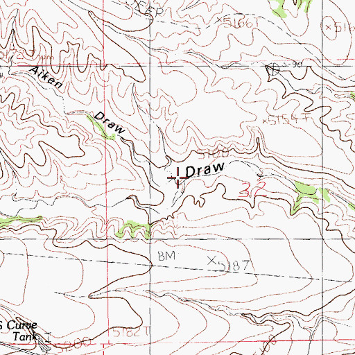 Topographic Map of Aiken Draw, NM