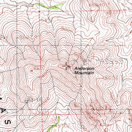 Topographic Map of Anderson Mountain, NM