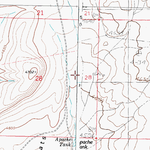 Topographic Map of Apache Tank, NM