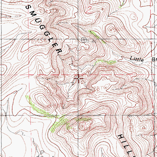 Topographic Map of Smuggler Hills, NM