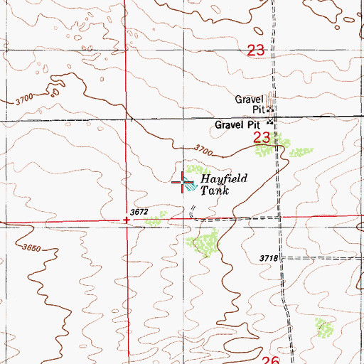 Topographic Map of Hayfield Tank, NM