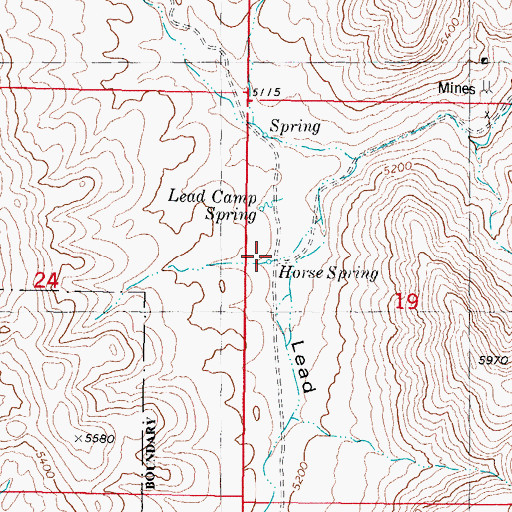 Topographic Map of Horse Spring, NM