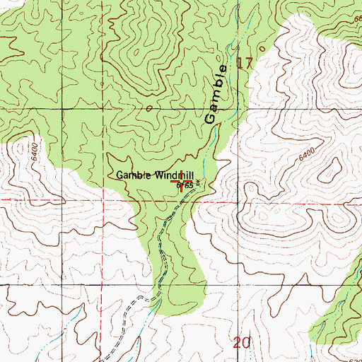 Topographic Map of Gamble Windmill, NM