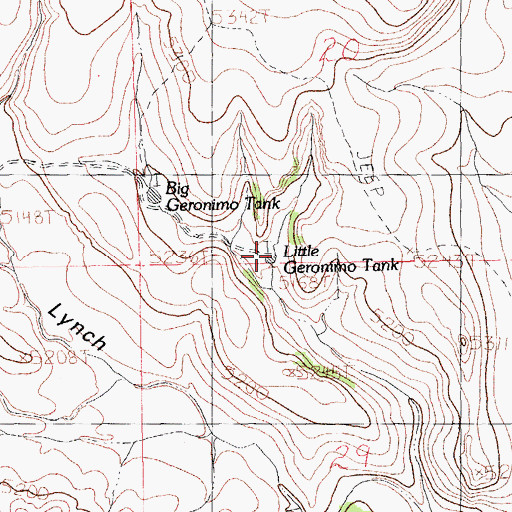 Topographic Map of Little Geronimo Tank, NM