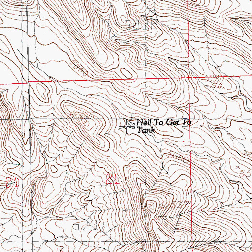 Topographic Map of Hell to Get to Tank, NM