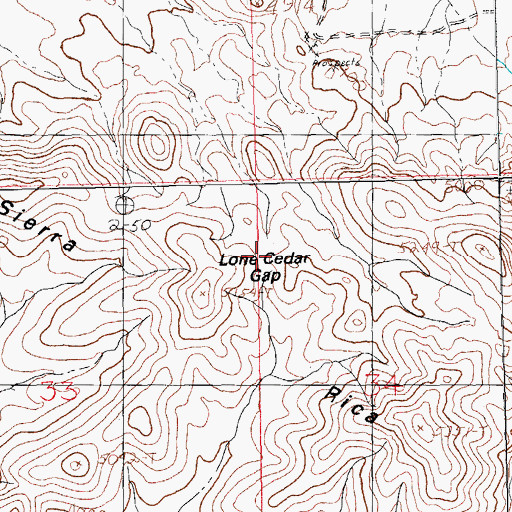Topographic Map of Lone Ceder Gap, NM