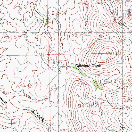 Topographic Map of Gillespie Tank, NM