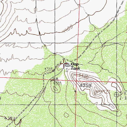 Topographic Map of Gap Tank, NM
