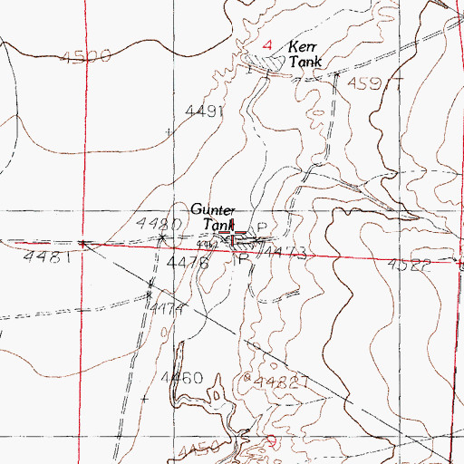 Topographic Map of Gunter Tank, NM