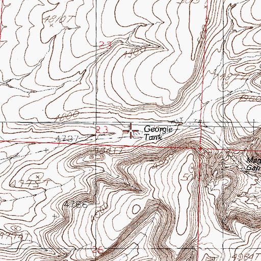 Topographic Map of Georgie Tank, NM