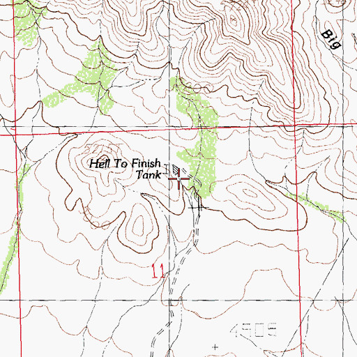 Topographic Map of Hell to Finish Tank, NM