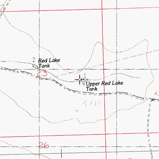 Topographic Map of Upper Red Lake Tank, NM