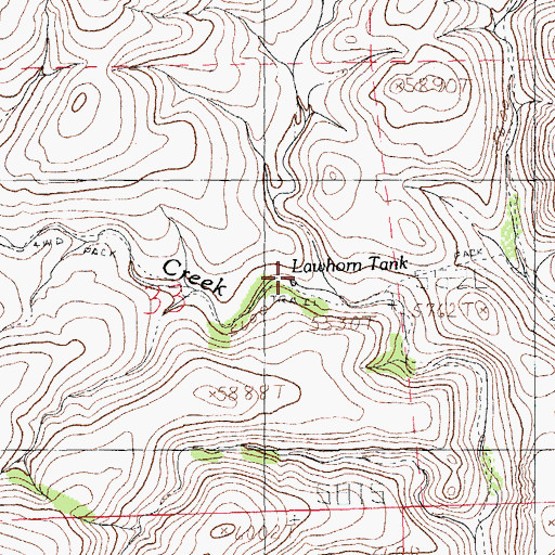Topographic Map of Lawhorn Tank, NM
