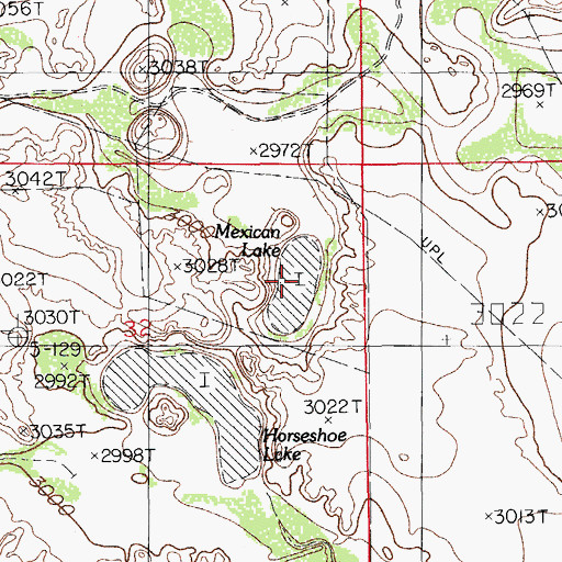 Topographic Map of Mexican Lake, NM