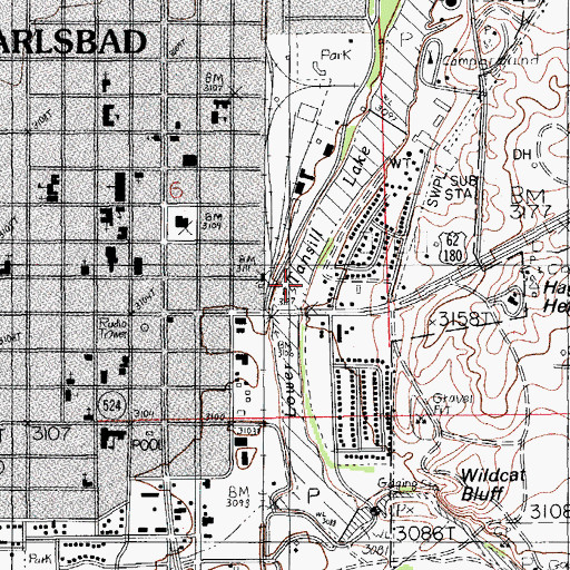 Topographic Map of Lower Tonsill Lake, NM