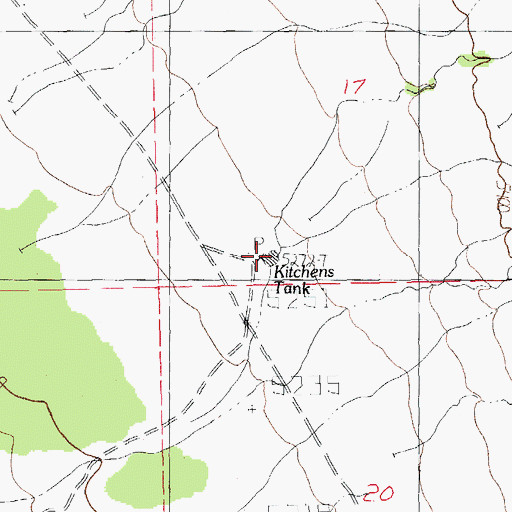 Topographic Map of Kitchens Tank, NM
