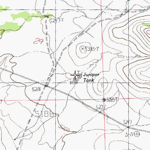 Topographic Map of Juniper Tank, NM