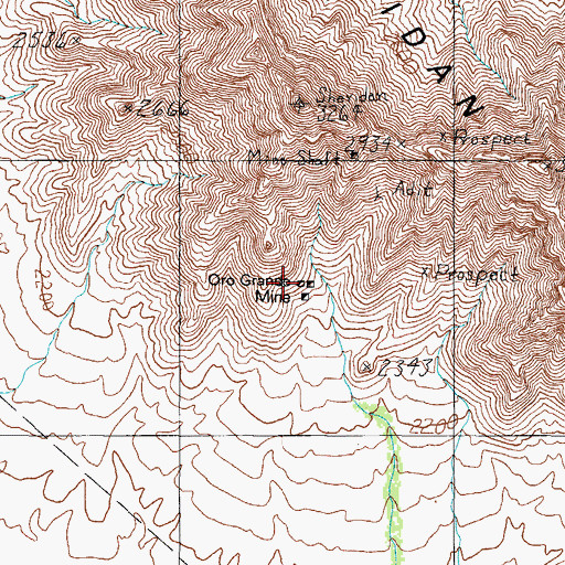 Topographic Map of Oro Grande Mine, AZ