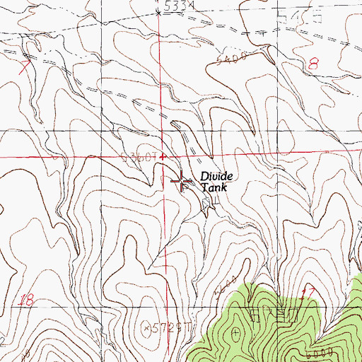 Topographic Map of Divide Tank, NM
