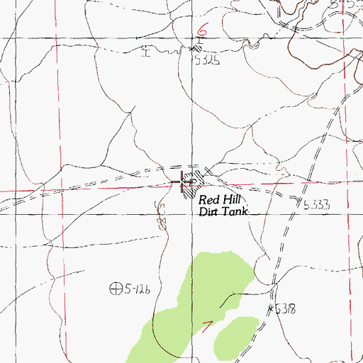 Topographic Map of Red Hill Dirt Tank, NM