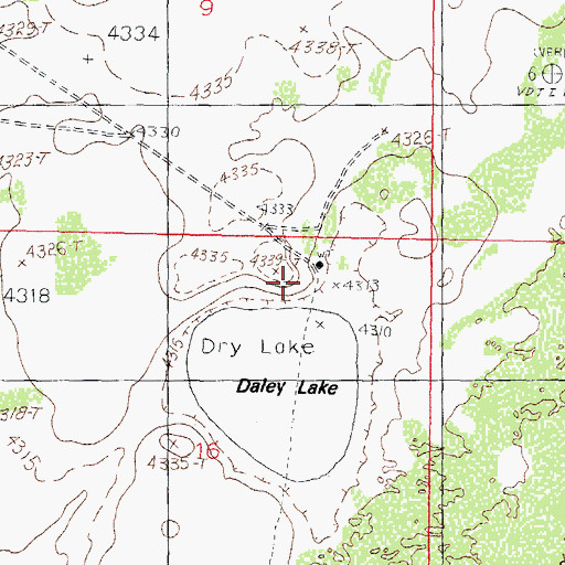 Topographic Map of Dalry Lake, NM