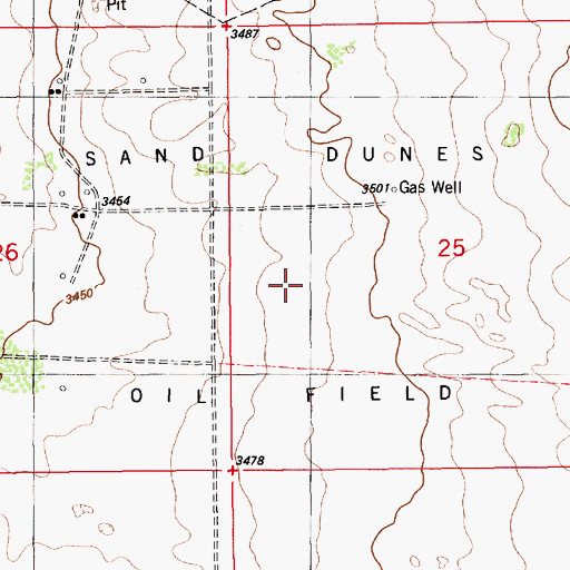Topographic Map of Sand Dunes Oil Field, NM