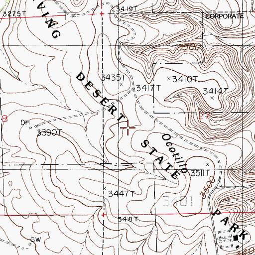 Topographic Map of Living Desert State Park, NM