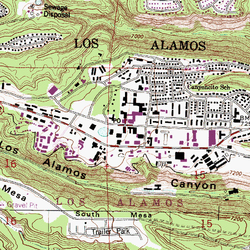 Topographic Map of Central Shopping Center, NM