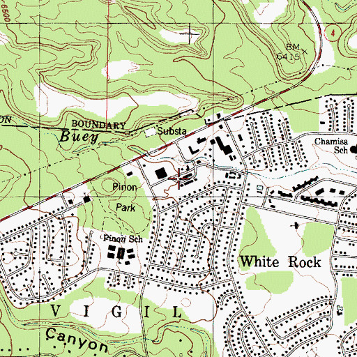 Topographic Map of The Village Shopping Center, NM