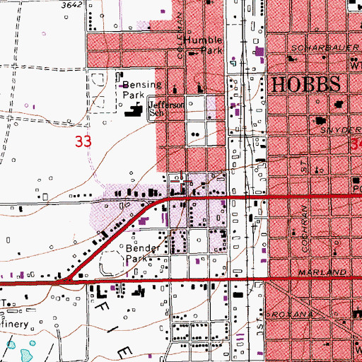 Topographic Map of Dal Paso Center, NM