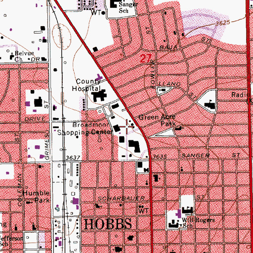 Topographic Map of Heritage Square, NM