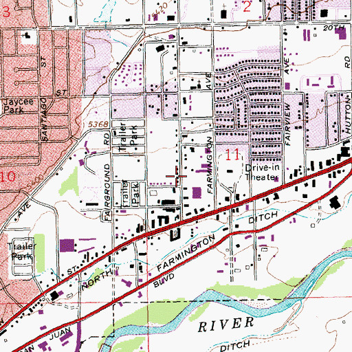 Topographic Map of Middle Fork Plaza, NM