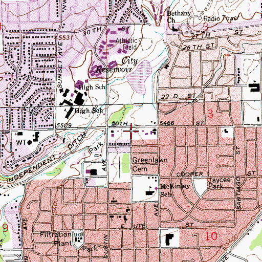 Topographic Map of San Juan North Shopping Center, NM