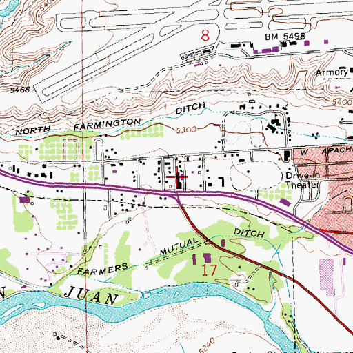 Topographic Map of Palmer Plaza, NM