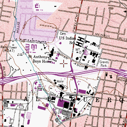 Topographic Map of Westway Shopping Center, NM