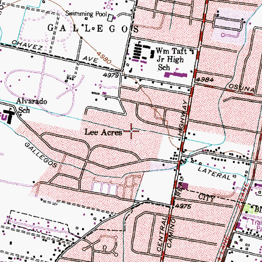 Topographic Map of Montano Plaza, NM