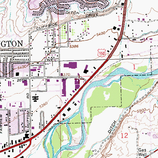 Topographic Map of Village Square, NM