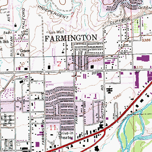Topographic Map of Crestmoor Shopping Center, NM