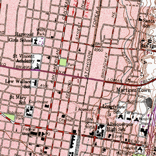 Topographic Map of Eleher Executive Center, NM