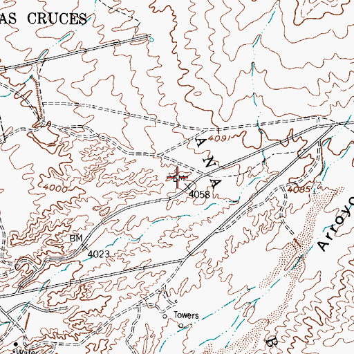 Topographic Map of Memorial Medical Center, NM