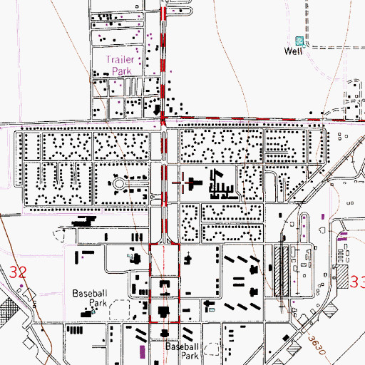 Topographic Map of New Mexico Rehabilitation Center, NM