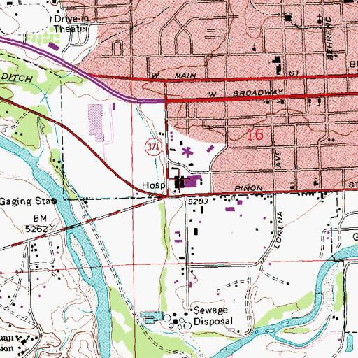 Topographic Map of San Juan Regional Medical Center, NM