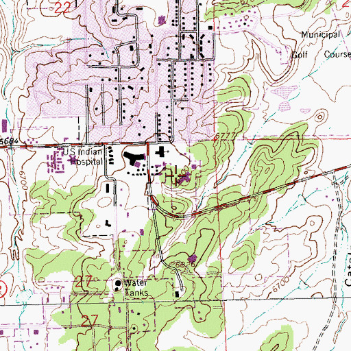 Topographic Map of Rehoboth McKinley Christian Health Care Services Hospital, NM