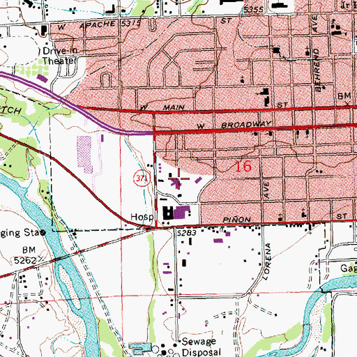 Topographic Map of San Juan Regional Rehabilitation Hospital, NM